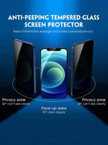 ZYONS 3片装隐私屏幕保护膜，兼容，兼容手机壳，保护隐私，全屏钢化玻璃膜，防刮花，兼容 17 Pro Max/17 Pro/17 Air/17/16E/16 Pro Max/16 Pro/16 Plus/16/15 Pro Max/14 Pro Max/13 Mini/12/11/XS Max/XR/8+/7 Plus系列 - 3件 - 查看 2