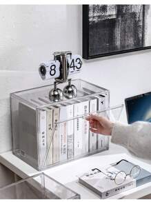 Support en acrylique, organisateur de maquillage transparent empilable et fixé au mur, boîte de rangement pour sacs