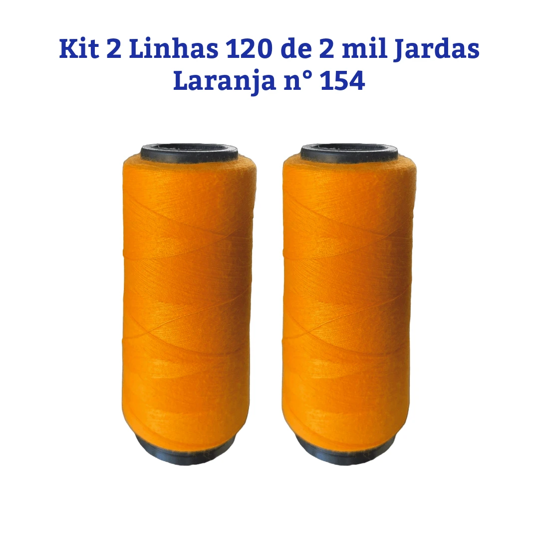 Kit 2 Sewing Threads 120 Straight 2,000 Yards, White, Black And Colored - 橘色 - 查看 1