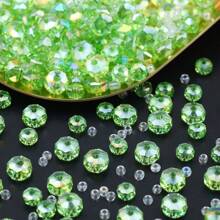 50 件 6/8 毫米浅绿色 AB 色刻面合成水晶珠，手链、项链、DIY 配件珠宝制作用品 - 車輪水晶 - 查看 5