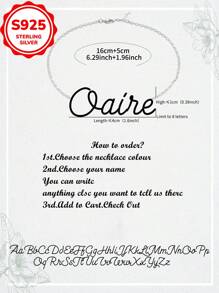 [Custom] 3g, 925 Sterling Silver, 1pc Personalized Text Engraved Minimalist Bracelet, Valentine's Day, Christmas Gift Customized Engraved Necklace, Customized Name Necklace, Holiday Customized Engraved Gift (Custom Note Can Only Be Provided In English, Other Languages Will Be Translated To English)