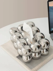 1 件棉花糖陶瓷纸巾盒，薄荷绿奶油白，客厅和床边纸巾收纳，小众设计纸巾架，纸巾盒架，餐巾架，节日家庭聚会，厨房餐桌装饰适用于家庭厨房卧室客厅餐厅，家居装饰配件，装饰盒，女性婚礼礼物，夏季旅行假期节日必备品 - 銀色 - 查看 3