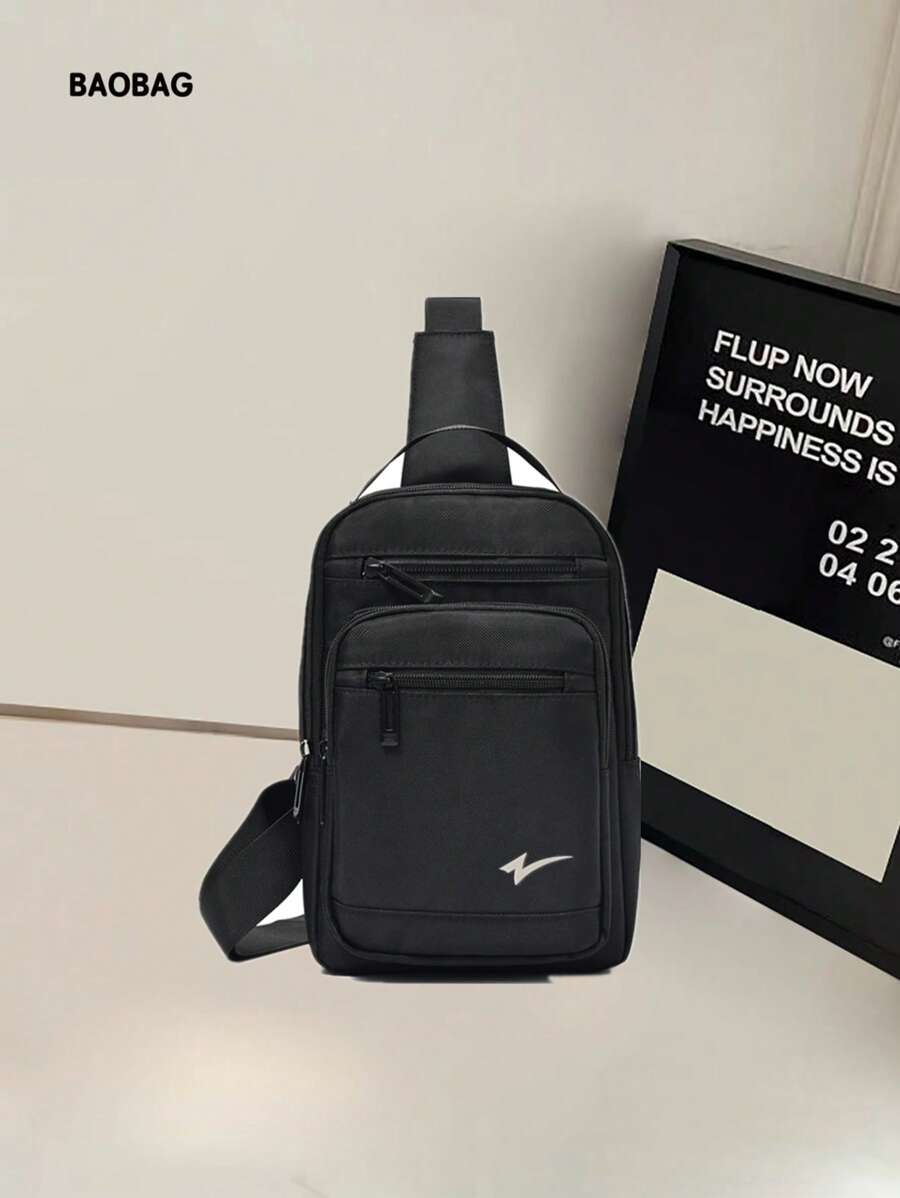 1pc Men's Solid Color Multi-Pocket Waist Bag/Chest Bag, Fashionable & Versatile, Suitable For Men's Daily Use, Travel & Vacation, Adjustable Shoulder Strap Purse Belt Fanny Pack Side Bags For Men