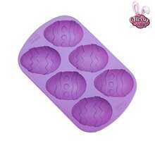 MOLDE SILICON HUEVO PASCUA 6 CAVIDADES - sujeto a disponibilidad - Ver 1