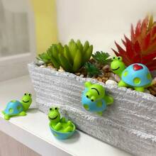 4pcs Random Style Cute Mini Turtle Decorative Accessories For Car Dashboard - Multicolor - View 3