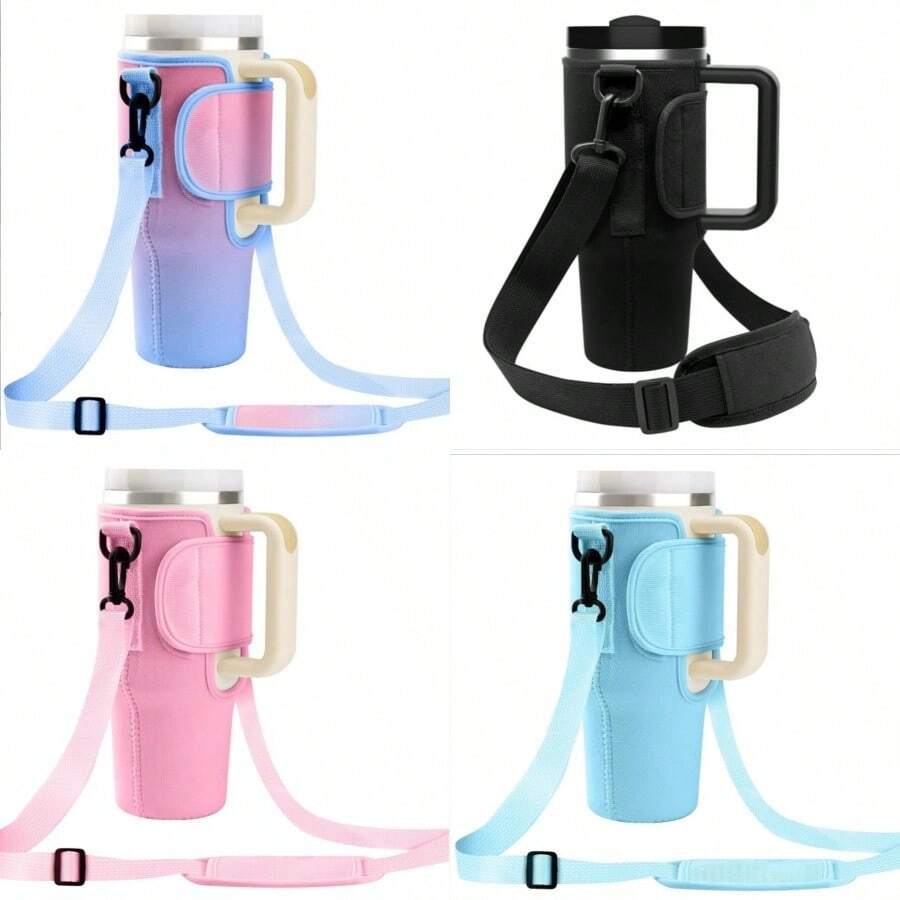 1Pc 40oz Tumbler Case, Cup Cover/Storage/Organization, Diving Material Cup Cover, Car Handle Cup Protective Cover, Diagonal Strap Adjustable Strap, Suitable For Outdoor Travel, Fitness, Daily Use. Outdoor Travel, Fitness, Daily Use., Back To School Supplies