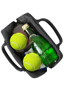 4杯装珍珠奶茶图案保温午餐包，粉色爱心和“真爱”图案保温午餐盒，带黑色餐具袋，大容量学生保温冷藏包 - 彩色 - 查看 3