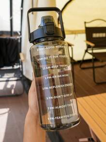 1 件 750 毫升 2 升大容量粉色 PC 水瓶，运动健身便携式吸管杯，适合居家户外旅行 - 黑色 - 查看 13