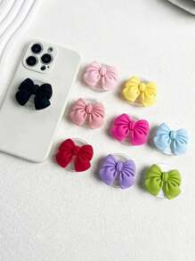 1pc Cute Colorful Bow Phone Holder, Expandable Desktop Stand, Ring Grip, Compatible With Phone Cases, Gift For Girls, Compatible With IPhone, Android Phones, Birthday Gift, Gift For Family And Friends, Retractable Phone Stand, Phone Accessory - Multicolor - View 5
