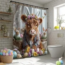 1/4 件春季复活节快乐彩绘鸡蛋、兔子、蝴蝶、五颜六色的花朵、草地。母亲节总统日浴帘套装防水时尚实用印花浴帘套装适用于家庭装饰每个浴室淋浴房浴缸婚礼、庆祝、旅行、便携、露营、商务旅行母亲节鲜花、给妈妈的个性化礼物、最后一分钟的礼物、母亲节创意、母亲节礼物、给妈妈的手工卡片、50 美元以下的最佳母亲节礼物
