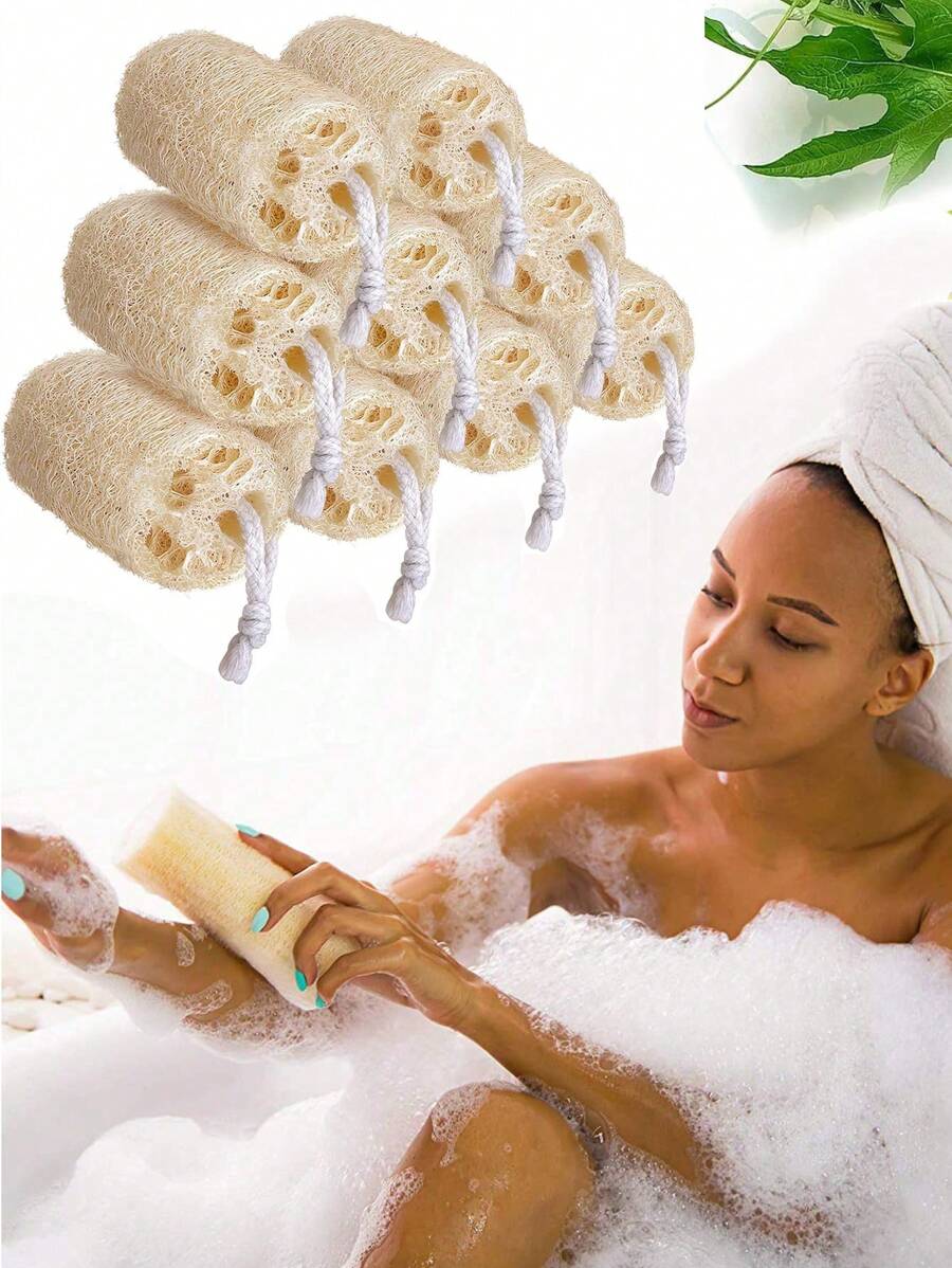 1 件/4 件天然丝瓜身体去角质磨砂膏，丝瓜沐浴海绵，强力去角质身体清洁工具，适合男女淋浴家居浴室装饰秋季装饰返校 - 彩色 - 查看 1