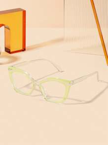 1/2/3 PCS Women's Acrylic Colorblocking Cat Eye Fashion Light Glasses For Daily Reading And Work Commute Use - 彩色 - 查看 15