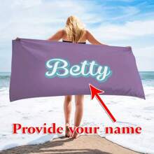 1 pieza Toalla de playa personalizada de fibra ultrafina, liviana y absorbente, regalo personalizado para aniversario, cumpleaños, boda, Día de la Madre, uso en la playa