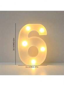 16cm Luce a LED con lettere, luce notturna illuminata con alfabeto e numeri, adatta per decorazione di casa, bar, matrimonio, festa di compleanno - Bianco - Visualizzare 10