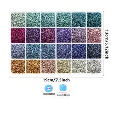 Größe 2mm 12/0 Saatgutperlen ca. 11520 Stücke, kleine Saatgutperlen Zubehör mit Gummikordel, Sprengring und Charms zum Herstellen von Ohrringen, Armbändern und Schmuck