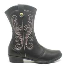 Children's Cowboy Boots For Girls Women's Low Heel Ankle Boots Embroidered Fig Tree