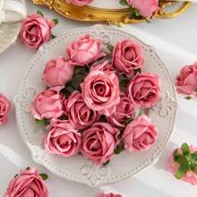 5/10pcs Artificial Grilled Rose Head For Spring Autumn Wedding Vase For Home Dining Room Bedroom Decorations, Festival Birthday Party Accessories, Outdoor Garden Decorations Gifts Graduation