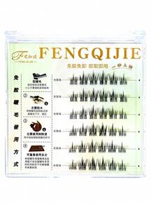 Self Adhesive Eyelashes Invisible Band Cluster Lashes 36pcs C Curl 0.07 Thickness 10-12mm Wispy Lashes Extension NO Glue Needed No Band Individual Lashes Self Sticking Reusable Adhesive Eyelashes DIY At Home Perfect For Beginners, Reusable