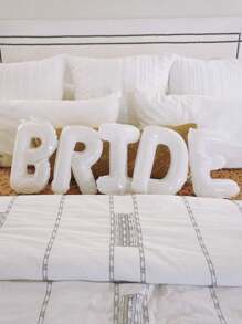 kumozawa 1 bộ bóng bay biểu ngữ chữ "Cô dâu" màu trắng cho tiệc, bóng bay "Cô dâu" màu trắng 40 inch / 16 inch, thích hợp cho tiệc chia tay cuộc sống độc thân, trang trí đám cưới, đồ dùng cho tiệc tại nhà, đồ trang trí đính hôn - trắng - Xem 3