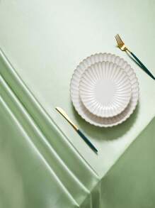 1pc Luxury Satin Tablecloth, 102x57 Inch Rectangular Polyester Table Top Cover, Solid Color, Woven, Suitable For Christmas, Party, Banquet And Wedding