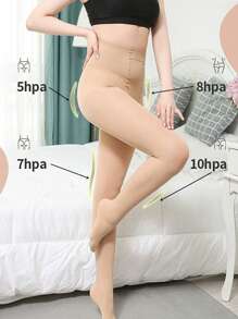 1/3 Pairs Fashionable Velvet Women Plus Size Skinny Leggings, Elastic Fitted Tights - Apricot - View 3