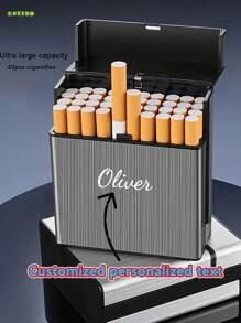 40 Slot High Capacity Aluminum Alloy & Plastic Automatic Flip-Top Sealed Cigarette Case