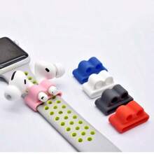 Estuche de silicona para almacenamiento de correa de reloj, estuche anti-pérdida de auriculares, soporte de silicona, correa de muñeca anti-pérdida para auriculares Bluetooth de deportes al aire libre, estuche de almacenamiento de reloj