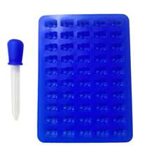 硅胶小熊软糖模具，不粘巧克力小熊软糖模具，用于制作小熊巧克力果冻饼干，配有 7 种颜色的泰迪熊形状迷你硅胶模具