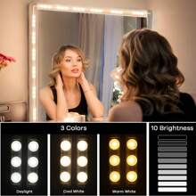 Professional Makeup Mirror LED Light Bulbs Vanity Lights USB 5V Adjustable Brightness And Colour Temperature 3-Tone Bathroom Dressing Table Lighting 60 LED Vanity Lights