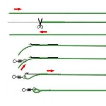 HIRISI Carp Fishing Tackle Line 35LB 7M Make Carp Hair Rigs 3 Color Braided Lead Line - Olive Green - View 6