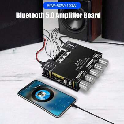 2.1 Canal Bluetooth Audio Amplificador de Potencia Junta 50W * 2+100W con Control de agudos y graves para DIY Bluetooth Altavoz Home Theater