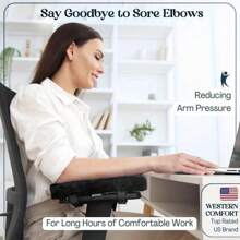 Memory Foam Armrest Pads For Office Chair Elbow Support Cushion For Arm Pressure Relief, Universal Fit Covers For Desk Chairs - Black - View 2