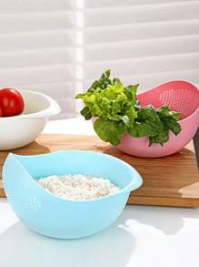 2 piezas Cernidor de arroz de cocina mini, bol de arroz pequeño, lavadora de arroz, canasta de lavado de arroz, colador de limpieza de arroz, apta para uso doméstico