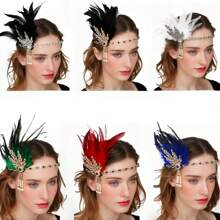 1 Băng đô lông vũ phong cách thập niên 1920 dành cho nữ, dạ hội hóa trang, tiệc độc thân, tiệc ngày lễ, mũ đội đầu lễ Phục sinh Halloween - A - Xem 1