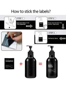 LEAPAIR 2/3 Peças Frasco Dispensador de Loção de 500ml/16.9oz com Bomba Dispensadora com Rótulos ou Suporte para Garrafa, Garrafas Recarregáveis de Shampoo e Condicionador, Frascos Dispensadores Apertáveis, Para Sabonete Líquido/Shampoo/Condicionador/Sabonete Líquido para as Mãos/Detergente Líquido/Loção, Dispensador de Armazenamento de Cozinha e Banheiro, Decoração de Banheiro Doméstico, Decoração de Outono, Volta às Aulas