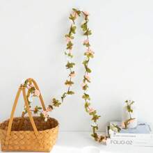 1 件/3 件丝绸玫瑰藤人造花假绿叶植物情人节新娘花束春秋季装饰婚礼花瓶适用于家庭、餐厅、卧室、厨房、房间装饰、节日生日派对配件、户外花园装饰