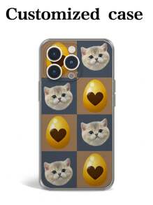 1 pièce Étui de téléphone en silicone personnalisable pour cadeau de Pâques avec nom et couleur imprimés. Protège-objectif, compatible avec Samsung et 16, 15, 14, 13, 12, 11 Pro Max - Transparent - Voir 4