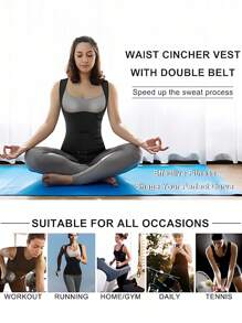 1 件装女士腰部训练器，带双训练带，运动腰部修剪器乳胶腰部训练器，带 3 条可调节压缩带，腰部束腰长躯干塑身器桑拿腰带