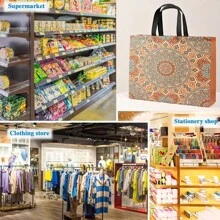 12pcs Mixed Color Woven Tote Bag Gift Box With Handle - Waterproof, Shrink-Proof, Foldable Shopping Bag, Clothes, Wedding, Party - 3 Sizes Reusable Gift Packaging, For Mother's Day, Bridesmaid Gifts, Graduation Gifts, Birthday Gifts, Wedding Gifts, Birthday, Bride, Wedding