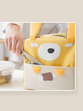 Insulated Lunch Bag Handbag Tote Canvas Bag Bento Box Bag For Office Workers & Students, Aluminum Foil Meal Bag Meal Box
