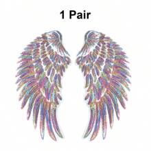 1 Par de Parches de Alas de Ángel con Lentejuelas, Bordado DIY Parches de Alas con Brillo para Coser/Planchar en Chaquetas, Accesorio de Decoración de Tela - Multicolor - Ver 16