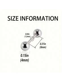 1-4 Pairs Minimalist Stainless Steel Ball Stud Earrings, Comfortable Wear With Low Allergenic Reaction - Multicolor - View 4