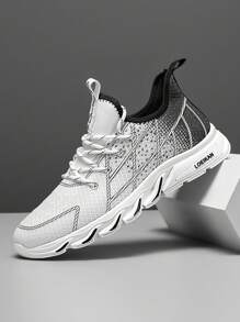 2025 Plus Size Men's Skateboard Shoes, Retro/Collegiate Sneakers, Geometric Pattern Casual Outdoor Big Foot Shoes, Low-Top Athletic Shoes With Thick Sole Grip And Leather Upper For Running & Daily Wear, All Season
