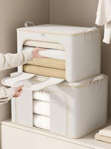 1 Stück hochkapazitätige weiße Packtasche zum Umzug, Unter-Bett Aufbewahrungstasche, Haushalt & Reise Quilt Organizer Tasche, feuchtigkeitsgeschützte Kleidungsaufbewahrungstasche, Spielzeug Organizer Tasche, Lager Diverses Artikel Aufbewahrungstasche - Weiss - Übersicht 8