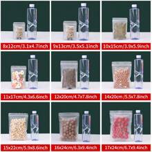 100个防异味包装袋，可重复密封拉链塑料袋，适用于派对食品、糖果、零食、文具、珠宝、发饰等包装，也适用于家庭和商业用途，以及节日派对用品。 - Frosted - 查看 3