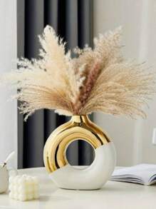 1 件 5.5 英寸陶瓷花瓶摆件：大号和小号铂金花瓶，适合家居装饰，现代简约花瓶，北欧潘帕斯花瓶，适合客厅餐桌中心装饰，咖啡桌办公室卧室摆件，圣诞礼物 - 彩色 - 查看 14