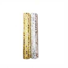 1 rouleau de nappe à motif étoiles, runner de table de décoration de maison pour tous les jours et les fêtes, runner de table élégant en feuille d'or pour les fêtes, cadeau parfait pour l'anniversaire, les fêtes, le mariage, la Saint-Valentin