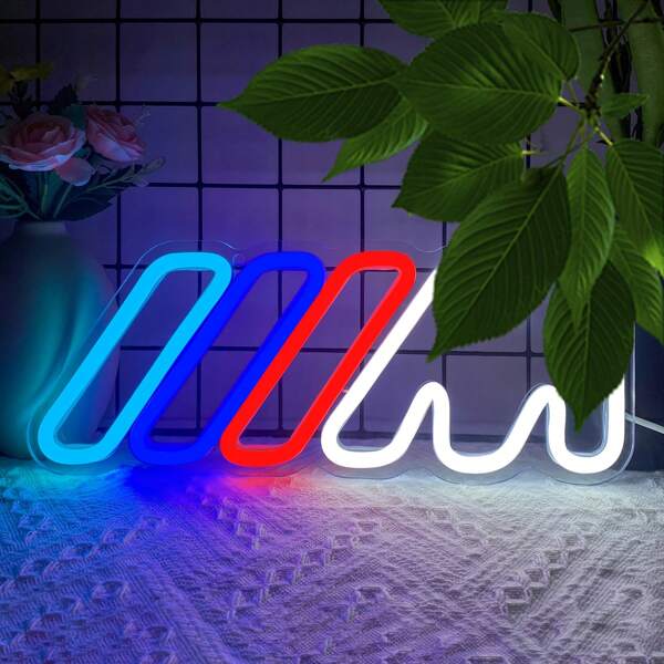 1 pièce Enseigne au néon LED, Lumière néon de voiture alimentée par USB, Décoration murale, Pour voiture, garage, chambre, parfait cadeau - Lumière néon monochrome, Accessoire d'éclairage et de décoration