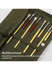 1 pezzo Organizer in tela per pennelli da pittura, 22 scomparti per pennelli ad acquarello e gouache, organizer per pennelli da calligrafia, astuccio arrotolabile per matite