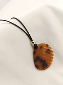 1 件独特的梳状项链吊坠，适合女士，小巧高端嘻哈风格颈饰